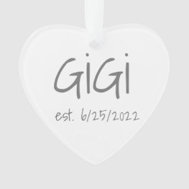 Ornamento acrílico establecido por Gigi