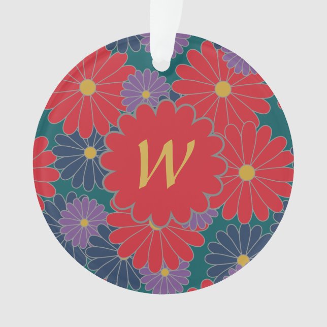 Ornamento Acrílico Floral de Caída Splashy (Anverso)