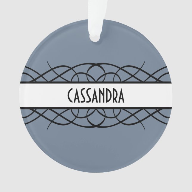 Ornamento acrílico floreciente de marfil deco (Anverso)