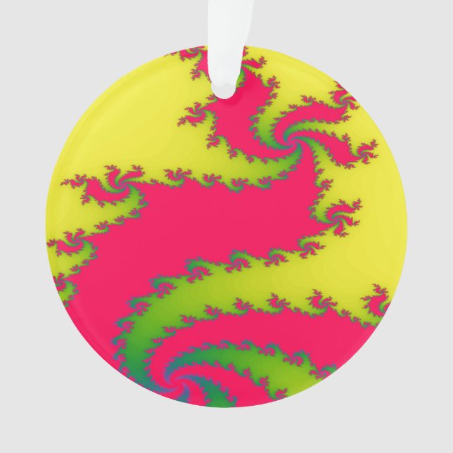 Ornamento acrílico fractal de dragón chino de Año  (Anverso)
