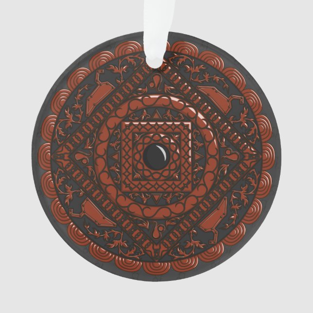 Ornamento acrílico Leo Mandala (Anverso)