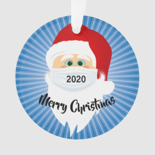 Ornamento acrílico mágico azul Starburst Santa 202