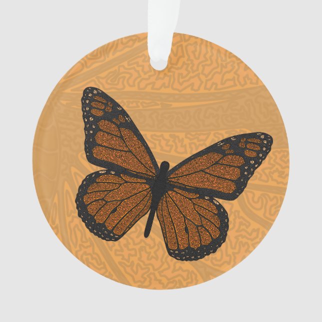 Ornamento acrílico monarca con doodled (Anverso)