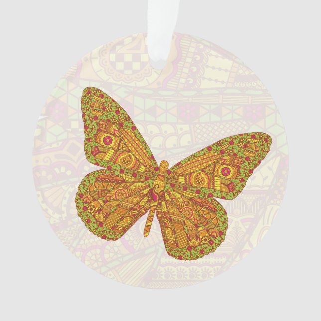 Ornamento acrílico monarca indio (Anverso)