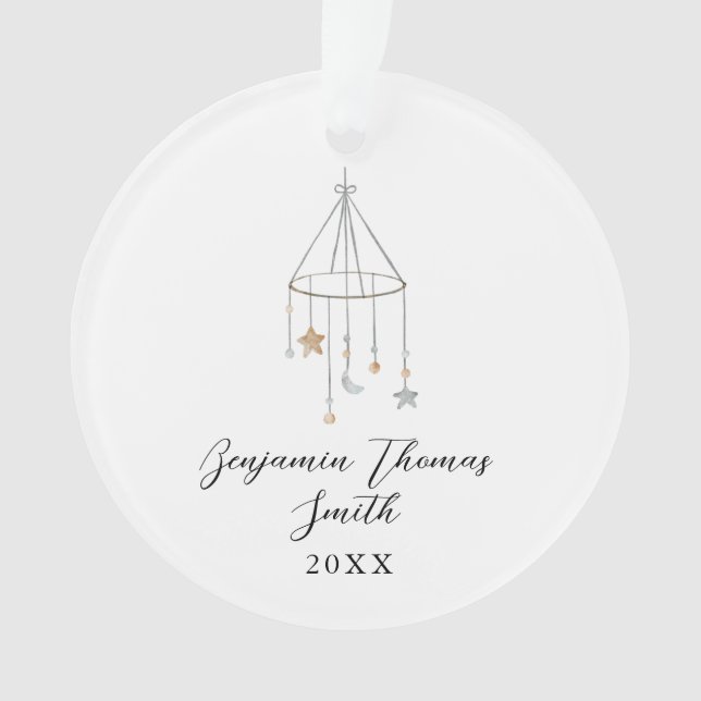 Ornamento acrílico móvil de la primera estrella de (Anverso)