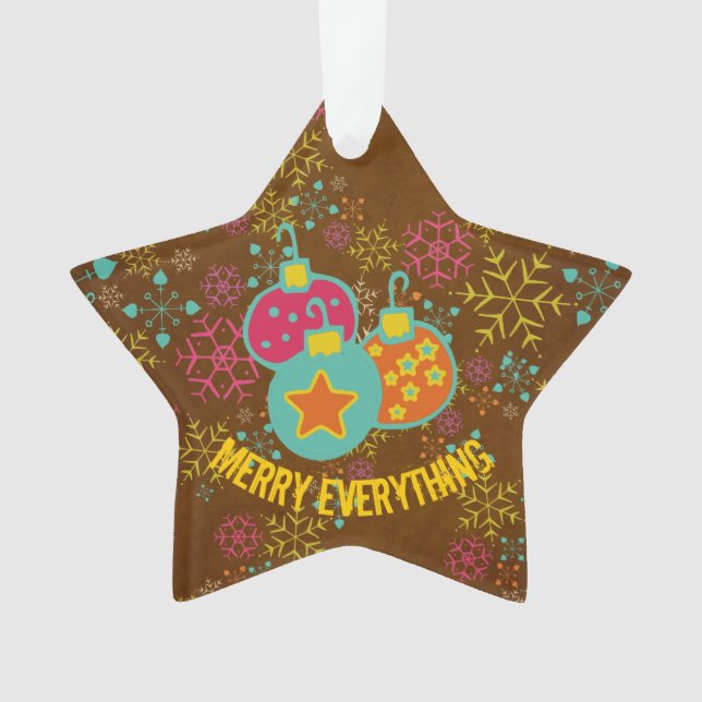 Ornamento acrílico Personalizado de Merry Everythi (Anverso)