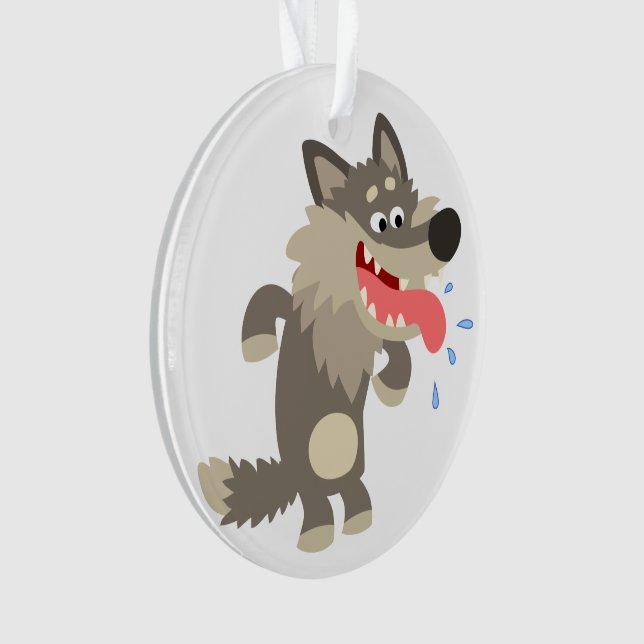 Ornamento acrílico Personalizado Lobo Cute Familia (Anverso)