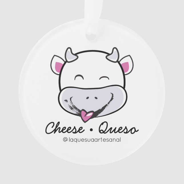 Ornamento acrílico Queso Leche cruda de queso (Anverso)