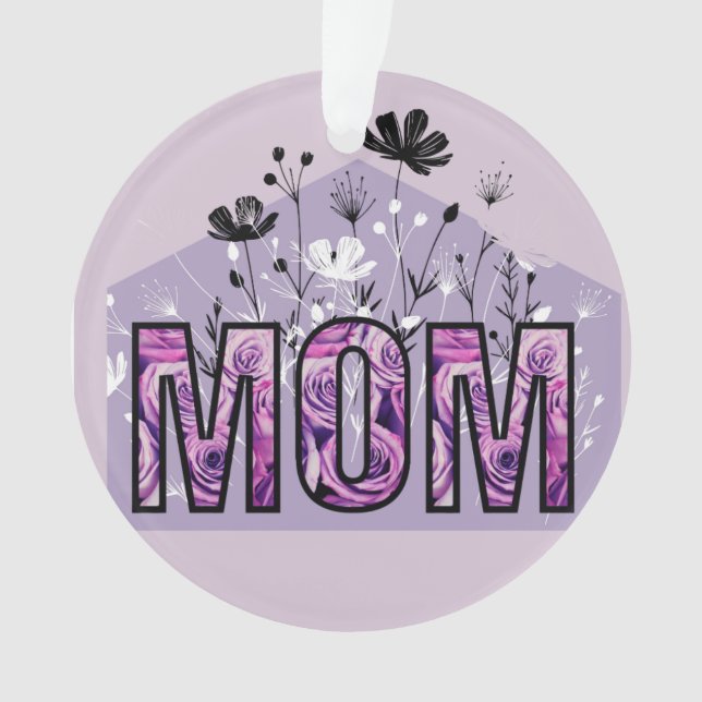 Ornamento acrílico redondo para mamá (Anverso)