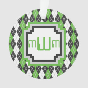 Ornamento acrílico Retro Argyle