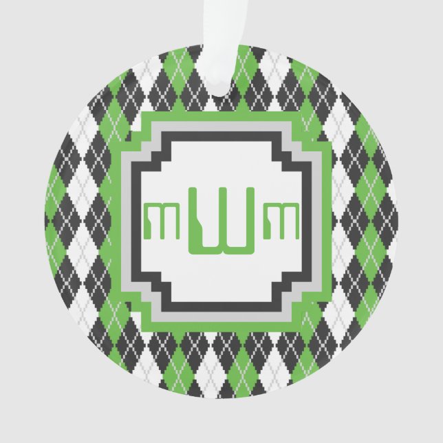 Ornamento acrílico Retro Argyle (Anverso)