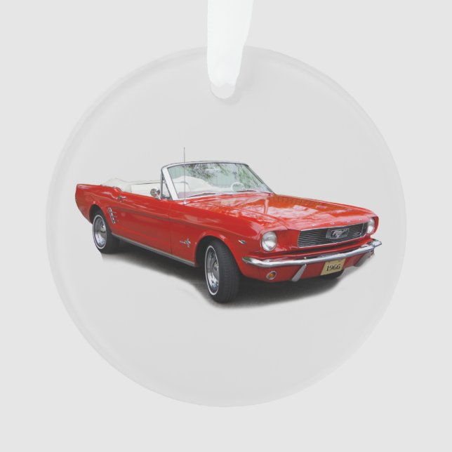 Ornamento acrílico rojo convertible de 1966 (Anverso)