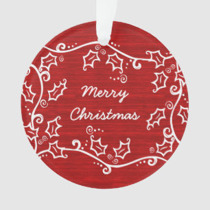 Ornamento acrílico rojo ruso holly