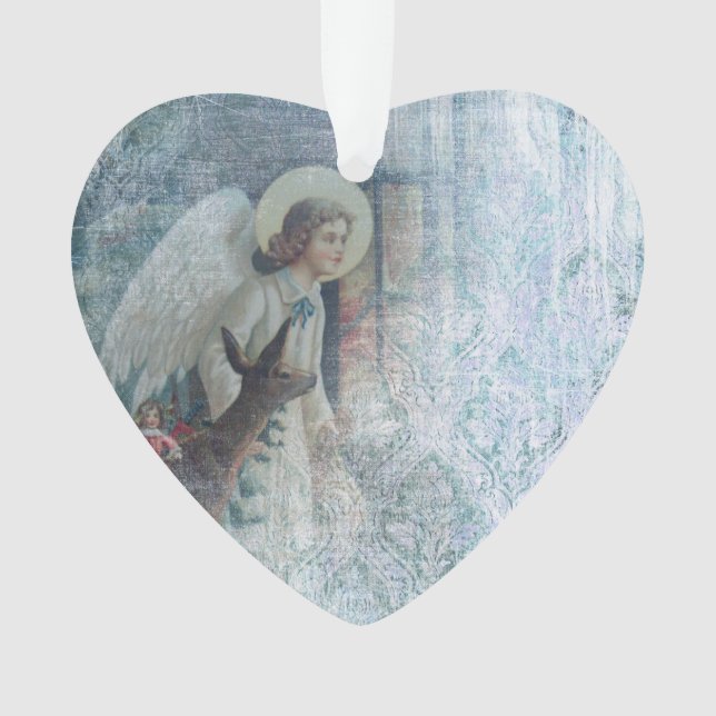 Ornamento Acrílico Shabby Angel (Anverso)