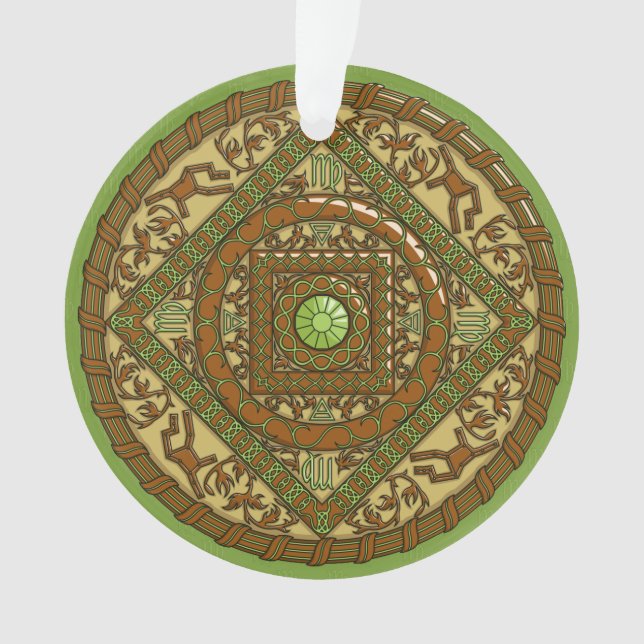 Ornamento acrílico Virgo Mandala (Anverso)