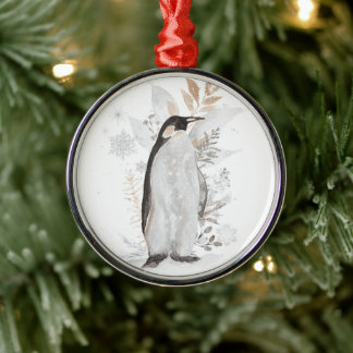 Ornamento acuarcal de invierno pingüino