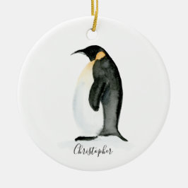 Ornamento acuático personalizado pingüino