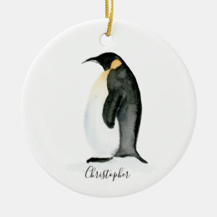 Ornamento acuático personalizado pingüino