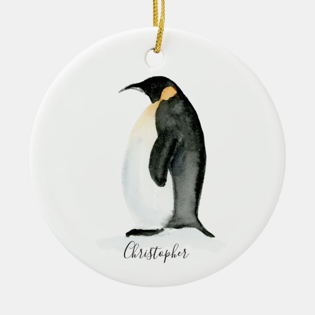 Ornamento acuático personalizado pingüino (Frente)
