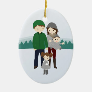 Ornamento adaptable del navidad de la familia de