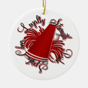 Ornamento adaptable rojo y blanco de la alegría