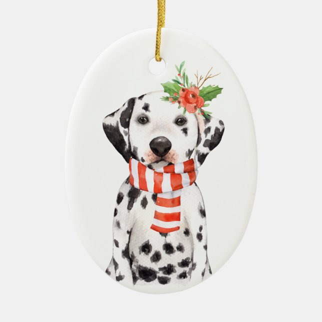 Ornamento Adorable Dalmatian Puppy First Holiday (Frente)