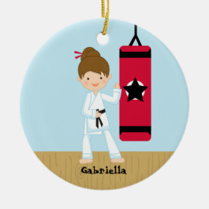 Ornamento adorable del chica del karate