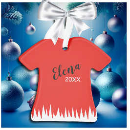 Ornamento Adorable Rojo En Forma De Vestido