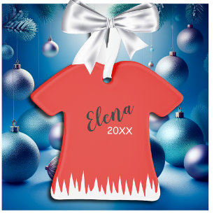 Ornamento Adorable Rojo En Forma De Vestido