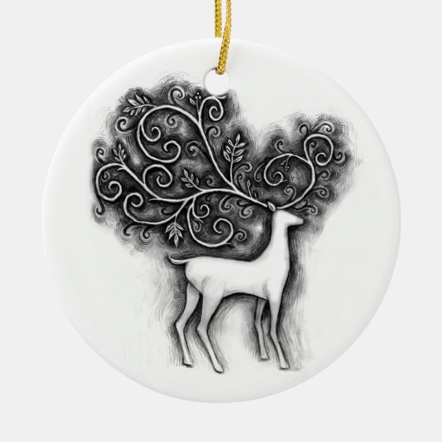 ornamento afiligranado del navidad de los ciervos (Frente)
