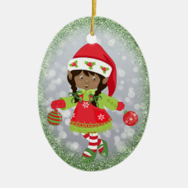 Ornamento afroamericano del navidad del chica