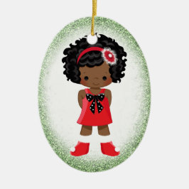 Ornamento afroamericano del navidad del chica