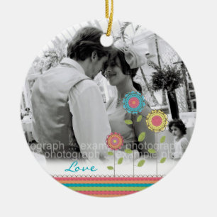 Ornamento alto del boda de la foto del amor de las