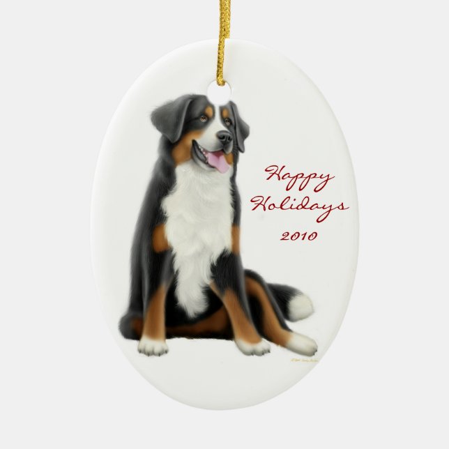 Ornamento amistoso del día de fiesta del perro de (Frente)