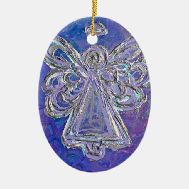 Ornamento Ángel de Plata Púrpura (Frente)