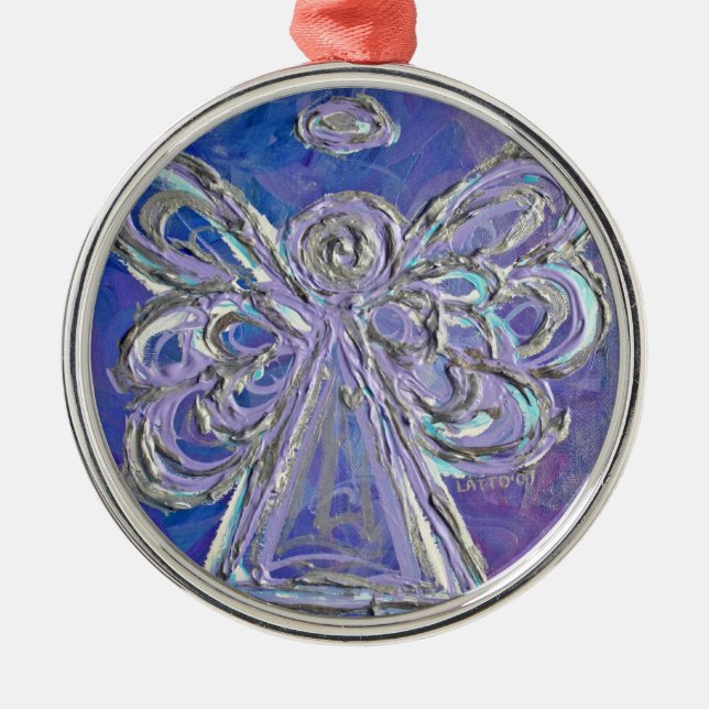 Ornamento Ángel de Plata Púrpura (Frente)