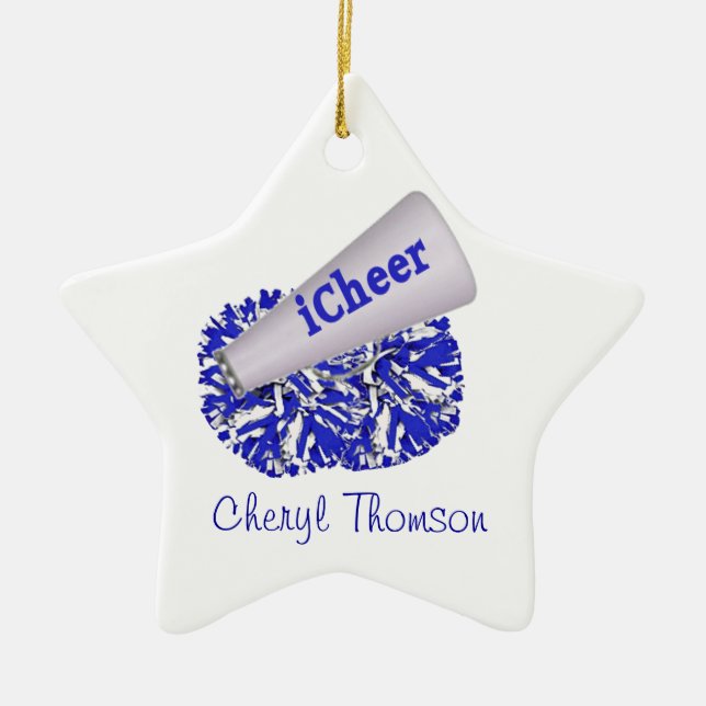 Ornamento animador azul y blanco (Frente)