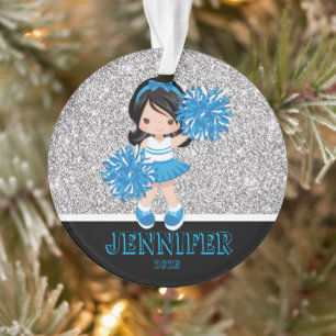 Ornamento animador azul y negro personalizado