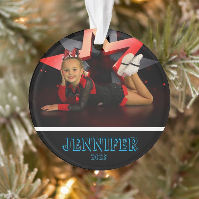 Ornamento animador de foto azul personalizado (Árbol)