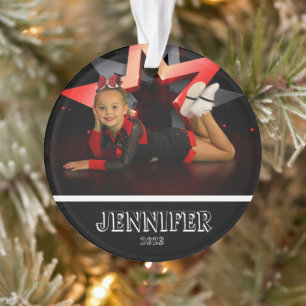 Ornamento animador de foto negra personalizado