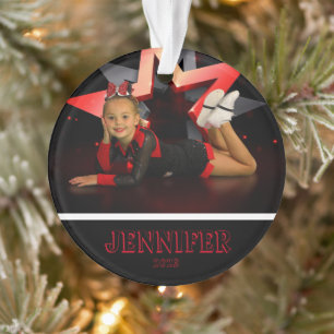 Ornamento animador de fotos rojas personalizado