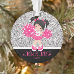 Ornamento animador rosa y plateado personalizado