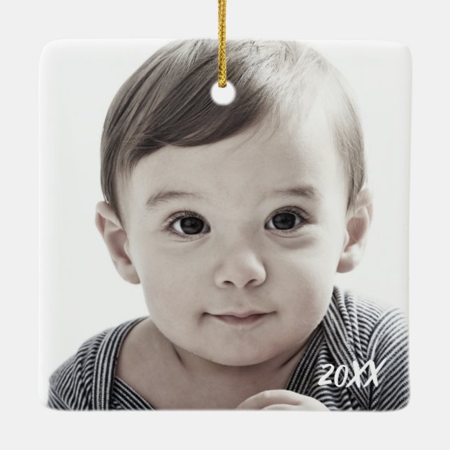 Ornamento anticuado de la foto de las Felices (Reverso)