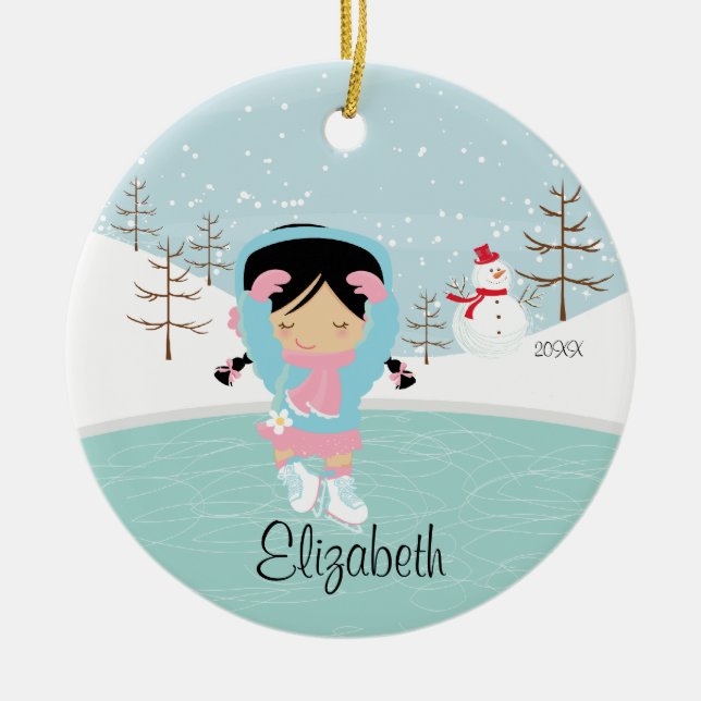 Ornamento anticuado del navidad del chica del (Frente)