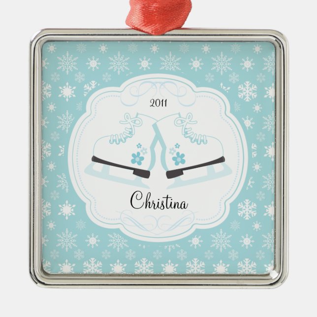 Ornamento anticuado patinador del navidad de los (Frente)