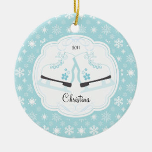 Ornamento anticuado patinador del navidad de los