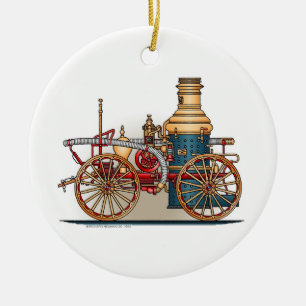 Ornamento antiguo de la autobomba del vapor del