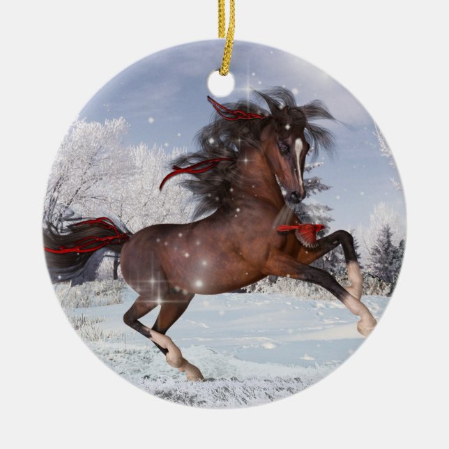 Ornamento árabe del caballo del navidad (Frente)