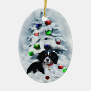 Ornamento arrogante del navidad del perro de aguas