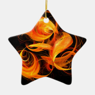 Ornamento artístico abstracto de bola de fuego